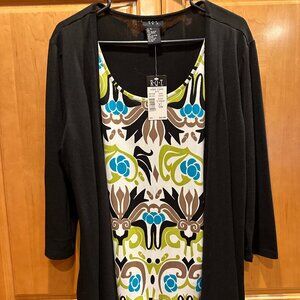 One Piece dress top w/attached cardigan